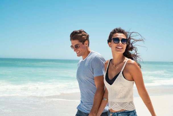 couple having fun on fort lauderlade beach